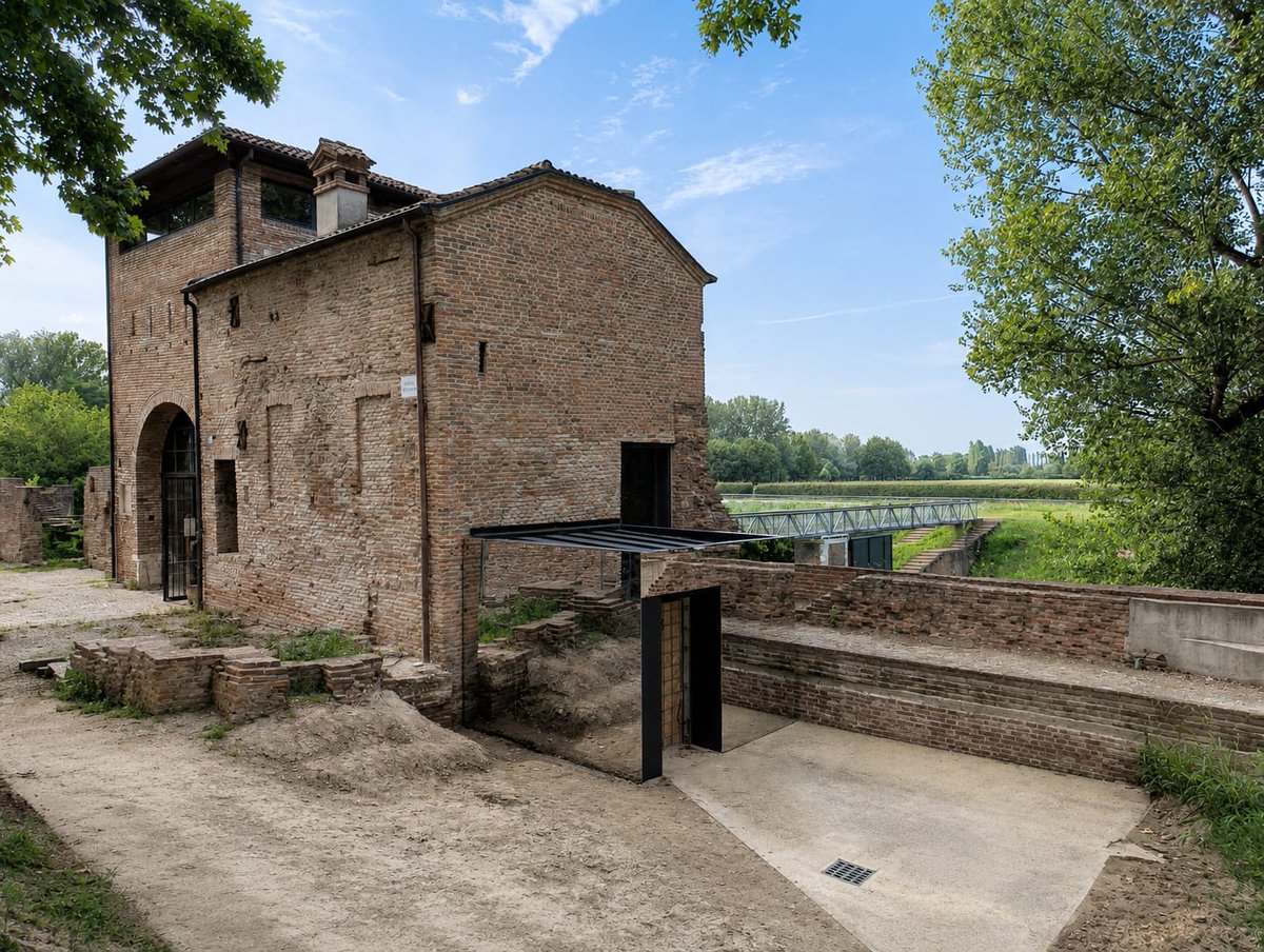 ComuneDiFerrara's tweet photo. 🏛️ Porta degli Angeli sta per diventare l'hub UNESCO di Ferrara.

Lavori quasi conclusi: nuovo volume in acciaio specchiante, rampe per l'accessibilità e percorsi multimediali per raccontare la città del Rinascimento e il suo Delta del Po. https://t.co/eOT1tvvB8N