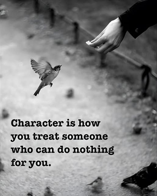 GoldWisdomh's tweet photo. True character is kindness without expectation especially when there’s nothing to gain. https://t.co/T0YH9BqUvP