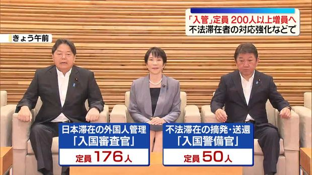 livedoornews's tweet photo. 【閣議決定】「入管」定員を200人以上増へ、不法滞在者の対応強化などで
https://t.co/4Yt1ryINYv

政府は28日朝の閣議で、日本に滞在する外国人の管理などをする「入国審査官」の定員を176人、不法滞在者の摘発や送還などを担当する「入国警備官」を50人、計226人を緊急的に増員させることを決めた。 https://t.co/AAgllxLRXR