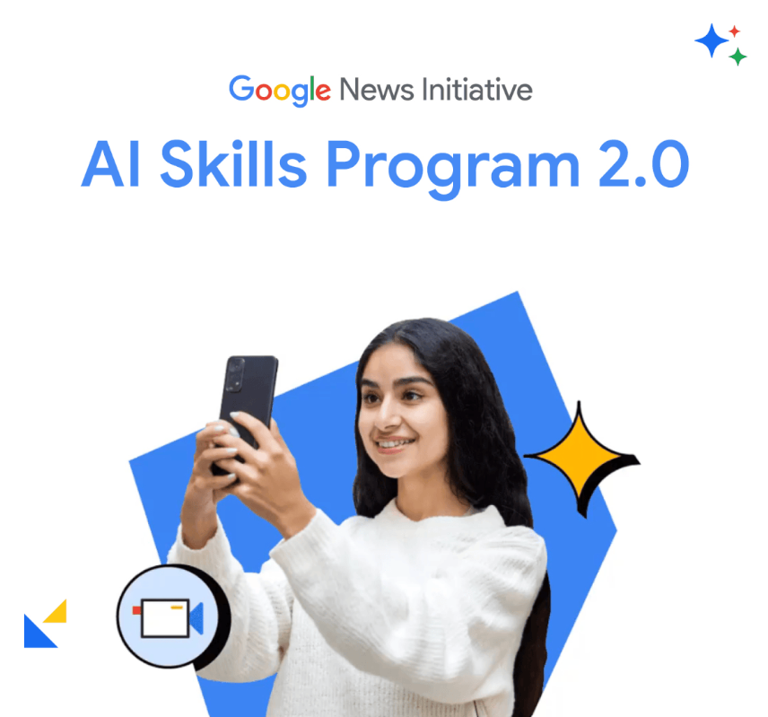 Howindialives's tweet photo. Applications are open for @GoogleNewsInit's AI Skills Program 2.0!

With How India Lives as the training partner, this 6-week hybrid program for journalists in India includes building AI apps &amp; agents for newsroom workflows.

Apply by August 5, 2026 ▶️ https://t.co/Ionjkr6R8q https://t.co/ReY6gbi3G5