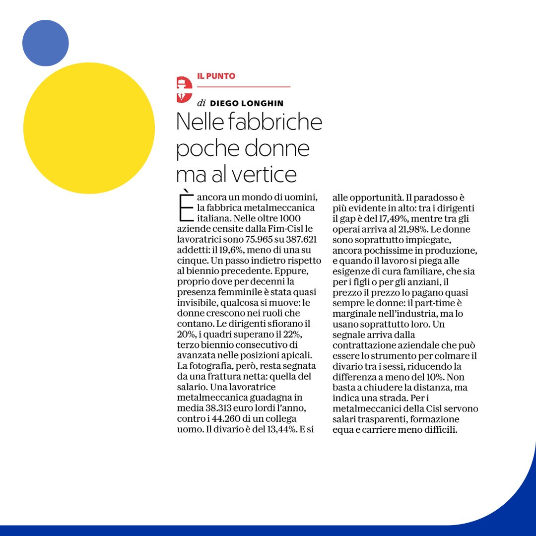 infocamere's tweet photo. E' ancora un mondo di uomini, la fabbrica metalmeccanica italiana. 
📰"Nelle fabbriche poche donne, ma al vertice" su @repubblica 

#donne #lavoro @CislNazionale @GammaDonna_ @IfUnioncamere https://t.co/HPuHEHBYON