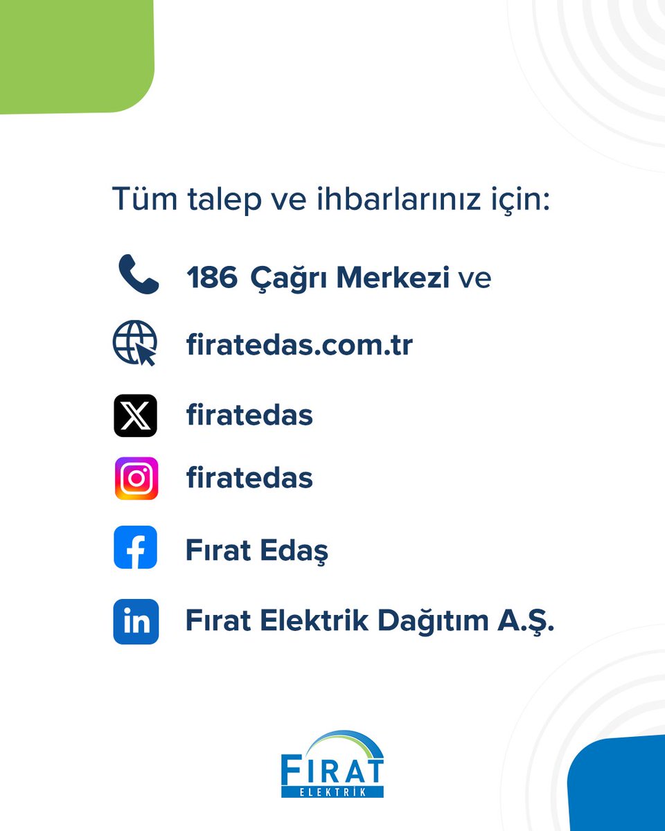 firatedas's tweet photo. İzinsiz yapılan her kazı, şebekemize zarar vererek bölgedeki can güvenliğini ve enerji sürekliliğini riske atıyor.

Tüm talep ve ihbarlarınız için 186 Çağrı Merkezimiz, sosyal medya hesaplarımız ve https://t.co/KvVpLBU3qw üzerinden bize ulaşabilirsiniz. https://t.co/3H1A9fIJpe