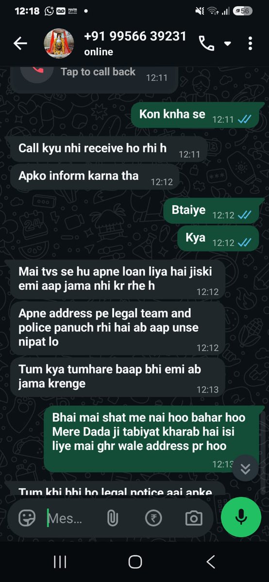 AkngAkng's tweet photo. I am facing severe harassment from your recovery team. They are calling not only me but also people from my contact list without my consent, causing mental stress, reputational damage, and violation of my privacy.
@TVSCredit @RBI https://t.co/LUIDDN4ma5