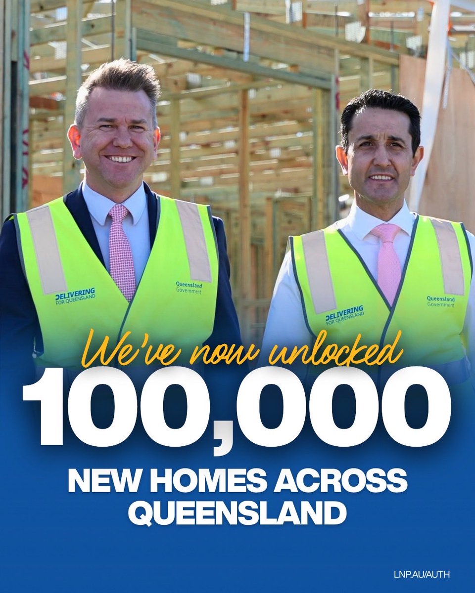 LNPQLD's tweet photo. The Crisafulli LNP Government landmark $2 billion Residential Activation Fund is fast-tracking new homes by investing in critical infrastructure. https://t.co/KQEIi1tX58