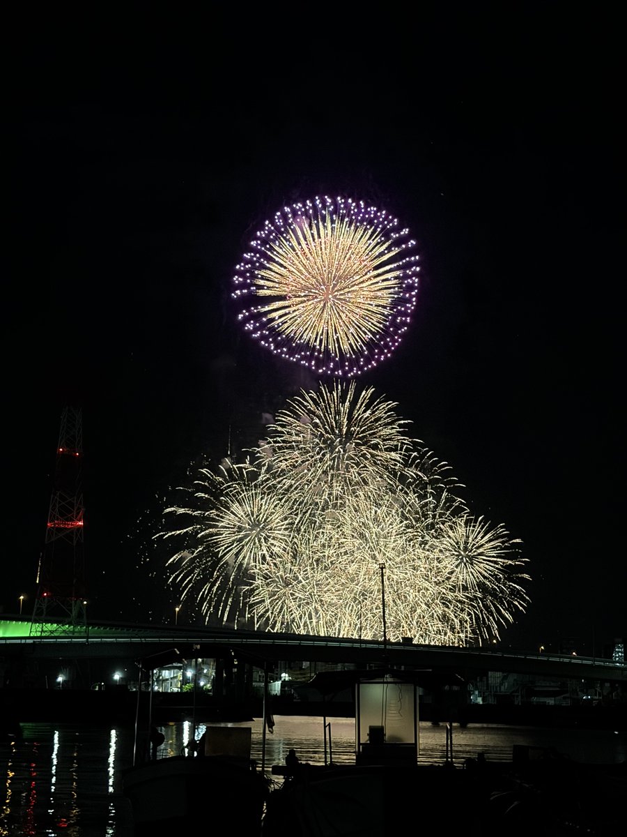 suido_pro_'s tweet photo. 先日の花火大会の様子をおすそ分け！
夜空に咲く花のようです🎆
#広島夢みなと花火大会
#企業公式つぶやき部 https://t.co/czBt0B7RBD