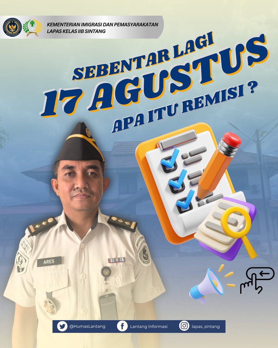 HumasLantang's tweet photo. pemberian REMISI bukanlah hal yang instan, melainkan hak yang diberikan kepada Warga Binaan yang telah memenuhi persyaratan administratif maupun substantif, serta aktif mengikuti program pembinaan sesuai dengan UU No. 22 Tahun 2022 tentang Pemasyarakatan. https://t.co/zHVsb31VQc
