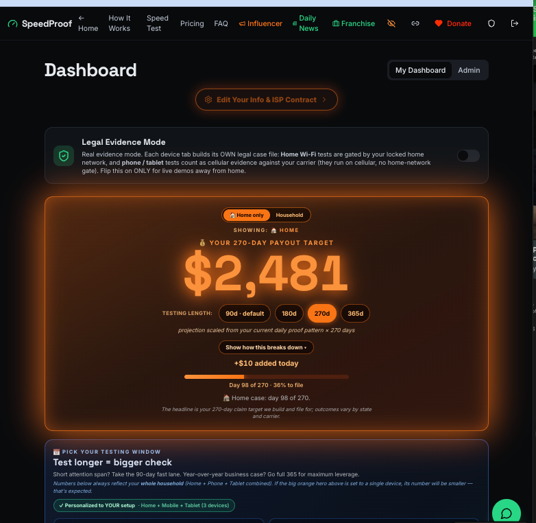 stlpsi's tweet photo. Help your circle test Spectrum for 270 days &amp; demand $2,481 back! Repeat yearly as ISPs keep underdelivering. Start now: https://t.co/ooBF2vJBbN #SpeedProof #FoundMoney https://t.co/7wULyzJ8u1