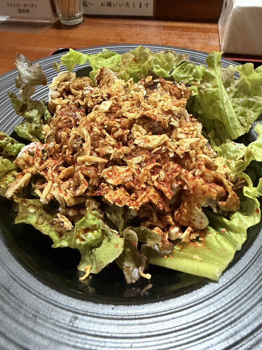 takepi_avvy's tweet photo. お昼ご飯！

今日の限定メニューの豚しゃぶ

テンジャン油が甘くピリ辛の唐辛子等のスパイスが効いててご飯が進む美味しさ！

ご飯が止まらない🍚 https://t.co/GH31PtQ2ax