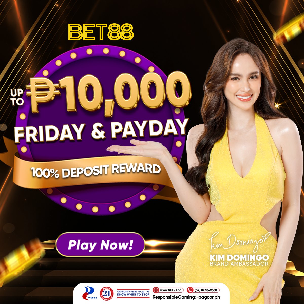 Bet88PH's tweet photo. Every Friday and Payday comes with extra perks. Enjoy up to P10,000 in Deposit Rewards - only at BET88.