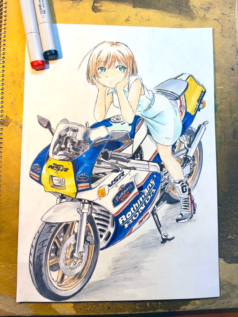 nishimiyamakoto's tweet photo. 線画は線画で形をとれたら楽しくて
「もうこれで出来た事にしようw」
ってしたくなるし

塗りは塗りで立体感が出てくると
脳汁が出てきて楽しくなるんですよね https://t.co/ZFaU85sTiw
