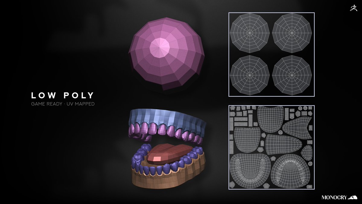 MONOCRYSTUDIOS's tweet photo. Our first launch product is free! 
A free, high-quality eyes and inner mouth set - the parts nobody wants to sculpt, done for you.
https://t.co/VVxNMXgbls
#zbrush #blender #3d https://t.co/OSFQtnTUBG