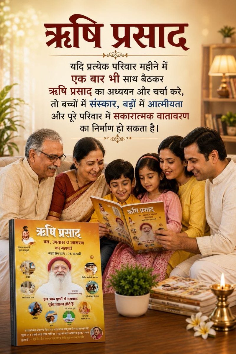 RajokriAshram's tweet photo. जब जीवन में दुःखों का पहाड़ खड़ा हो जाए, तब ऋषियों का प्रसाद ही सच्ची राह दिखाता है। 'ऋषि प्रसाद' Spiritual Magazine ने अनगिनत लोगों के जीवन से व्यसन, बीमारियाँ और निराशा दूर कर उन्हें आत्मशांति का मार्ग दिखाया है।
One Day To Go For #RishiPrasadJayanti https://t.co/OHQvGmIsNl