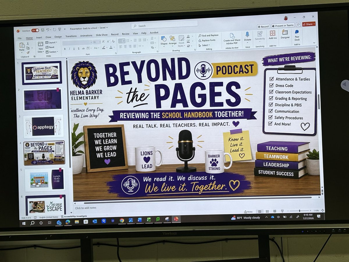 KJordanJMCSS's tweet photo. Thelma Barker Elementary kicked off the school year by bringing the school handbook to life through an engaging podcast experience. Going beyond the pages to build understanding, connection, and a strong foundation for an incredible year!
@suptking @JMCSchools https://t.co/Ds3JK0XIZb