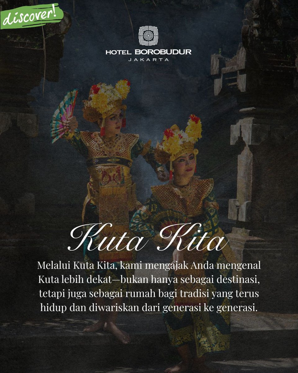 htlborobudurjkt's tweet photo. Bali tak hanya untuk dikunjungi, tetapi juga untuk dirasakan.
Melalui irama Kecak dan hangatnya budaya, Kuta selalu menghadirkan cerita yang tak terlupakan.
✨ Temukan sisi lain Kuta bersama #KutaKita.
#DiscoveryKartikaPlazaHotel #DiscoveryMallBali #BaliCulture #TariKecak https://t.co/BgLqVmOJmb
