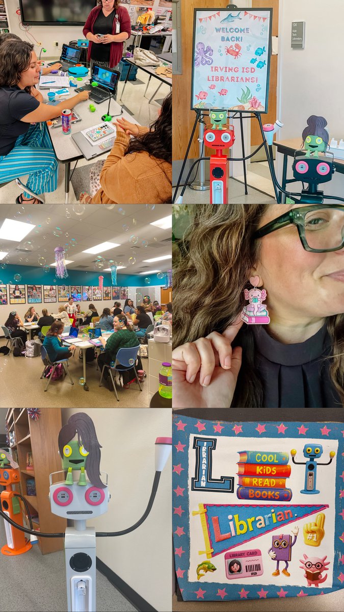 IrvingLibraries's tweet photo. What a way to kick off the year! 🎉📚 We welcomed 14 new librarians (alongside our incredible veteran team!) as we return to a 1:1 elementary library model! 🤍

Every campus received a Juicebots + we explored 3D printing and hands-on STEM stations that are headed to our libraries https://t.co/AA4puPdkJq