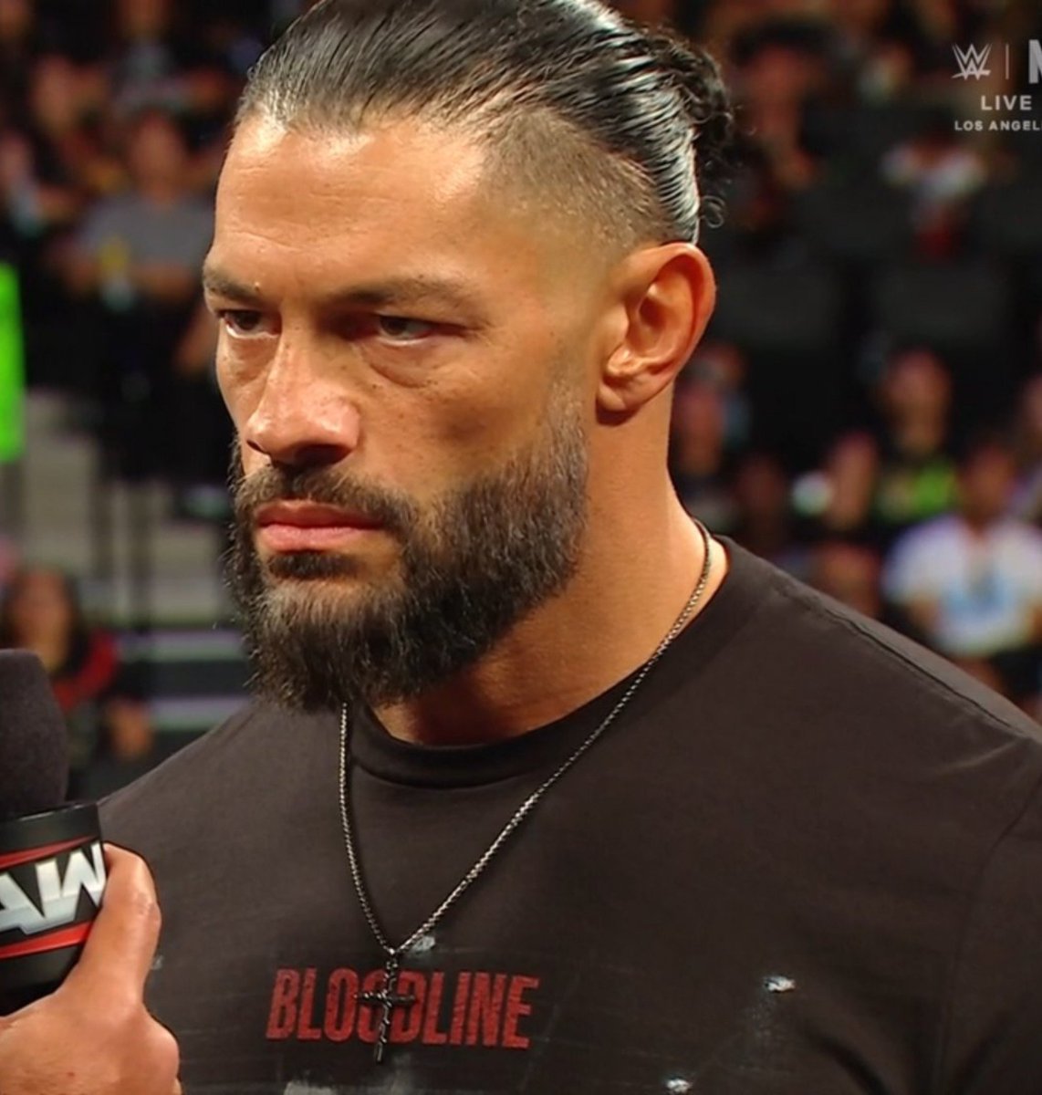 EliteClubS0B's tweet photo. “You said you needed your family there to see it, and that took me all the way back to WrestleMania 31, when I cashed in my Money in the Bank contract on your ass and sent your entire family home in tears. I hope your family is there at SummerSlam so I can watch them cry again when they find out their daddy is a fraud, their daddy is a loser, and their daddy is always Seth Rollins' bitch.”

SETH ROLLINS WENT AFTER ROMAN REIGNS' FAMILY 🤯

#WWERaw