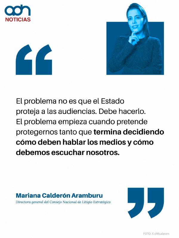 adnnoticiasmx's tweet photo. ✍️ #ColumnaDelDía | Mariana Calderón (@Mcalaram) cuestiona los nuevos lineamientos sobre información y opinión. 

Advierte que podrían generar un efecto inhibidor y abrir un debate sobre los límites entre regulación, medios y libertad de expresión, afectando a las audiencias, limitando sus derechos y los de los medios y periodistas⚠️

🔗: https://t.co/G4BOaEkUHr
