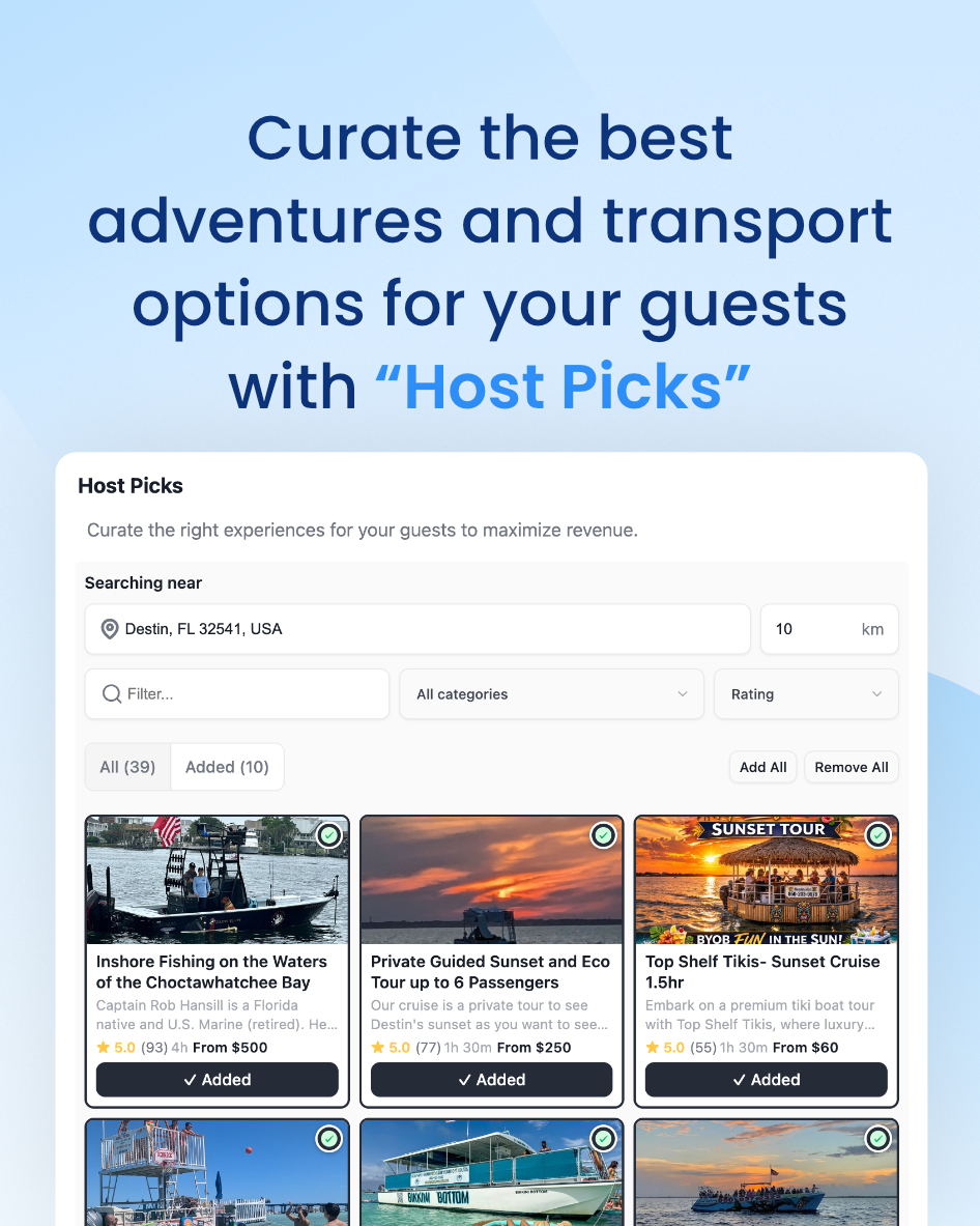 francois_gouelo's tweet photo. We're on a mission to generate $1B for hospitality professionals. $50M generated so far. 5% of the way there.

Step 1 ✅ 
Proving upsells are real margin, not a nice-to-have: early check-ins, late checkouts, gap nights, damage waivers - highest conversion rates in the industry, backed by an ROI guarantee.

Step 2 ✅
The rest of your guest's budget. Experiences, transportation, everything that makes a trip memorable - almost none of it captured today, because no one built the infrastructure. 
Affiliate links don't convert, so we pointed our highest-converting engine at everything else.

🎫 Enso Experiences: 500K+ tours, activities, tickets.
🚗 Enso Transport: 20K+ transfers, private cars, cabs.

You're the curator now. Pick what shows up in your Boarding Pass. Preview before it goes live. 3-6% commission, straight to your account.

Curated feels premium. Premium converts.

Next up: private chefs, reservations, co-working. You name it.

#HospitalityTech #VacationRentals #ShortTermRental #GuestExperience #PropertyManagement