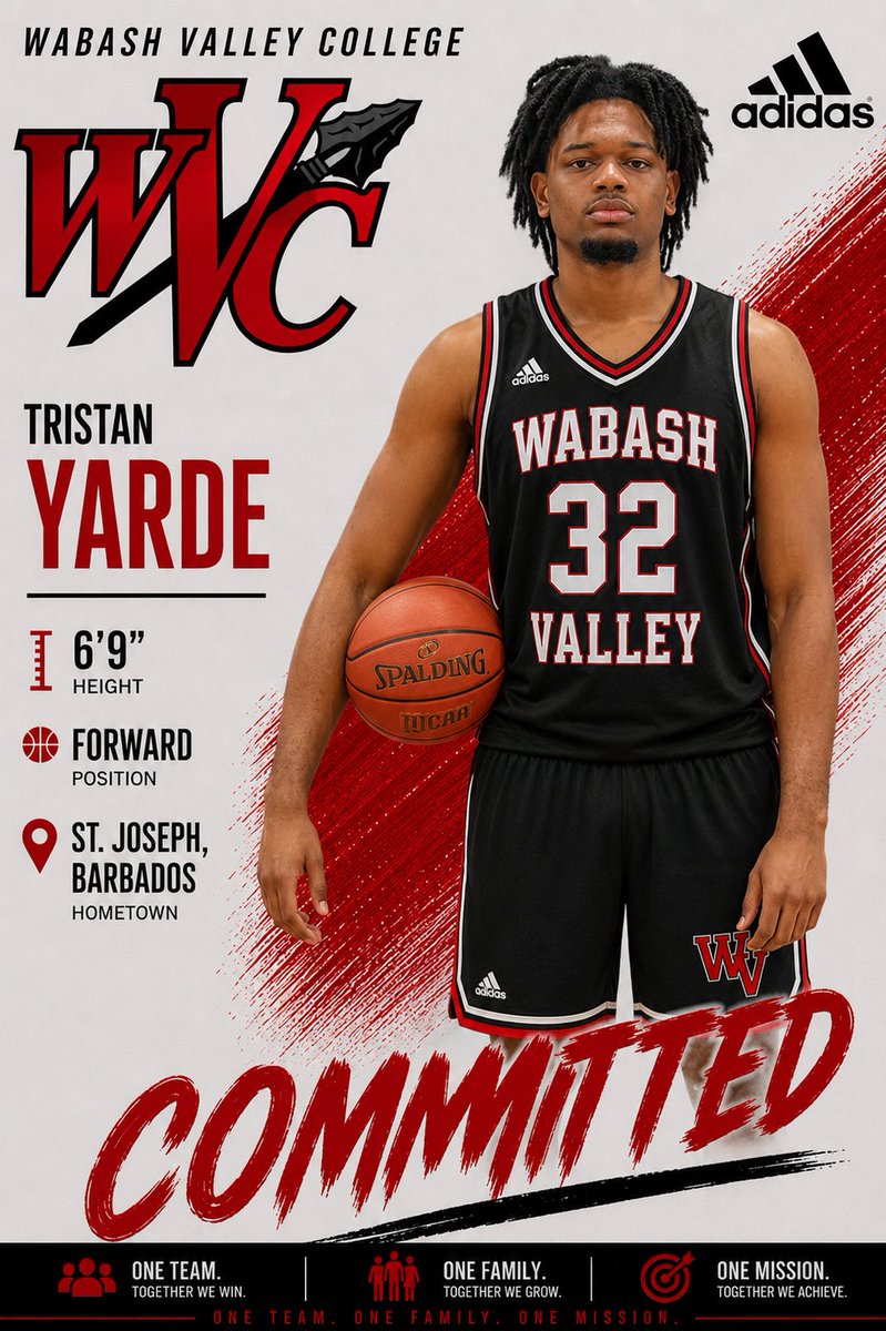 WVCMensHoops's tweet photo. 🏀 HE'S BACK. 🏀

Wabash Valley Men's Basketball welcomes Tristan Yarde back to Warrior Nation!

The versatile 6'9" forward returns to Mt. Carmel with experience, length, athleticism, shot blocking, and back to the basket presence. 

🔴 ONE TEAM 
⚫ ONE FAMILY 
⚪ ONE MISSION https://t.co/MVR6huOrsk