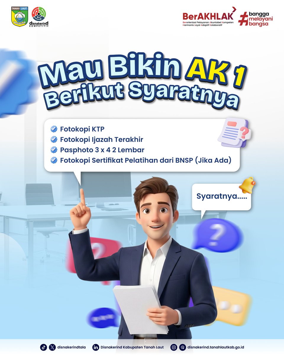DisnakerindTala's tweet photo. 📢 LOKER AMARTHA TANAH LAUT!

Dibutuhkan: BUSINESS PARTNER (Staff Lapangan).
📍 Penempatan: Kintap, Pelaihari, Bati-Bati, Takisung.

✅ SMA/SMK Sederajat (Fresh grad welcome!)
✅ Punya motor &amp; SIM C.
💸 Gaji 3,5 Jt, Mess, THR, &amp; Jenjang Karir!

Daftar: https://t.co/l94oj8qF2U https://t.co/BcL9rzt1Ob