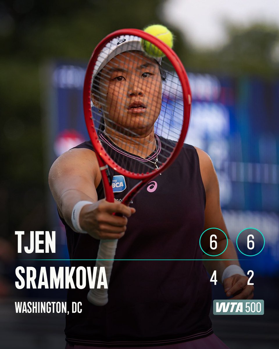 WTA's tweet photo. In fine form 💪

Janice Tjen moves onto the next round after defeating Sramkova in straight sets.

#MubadalaDCOpen https://t.co/5BQzlsvJ0P