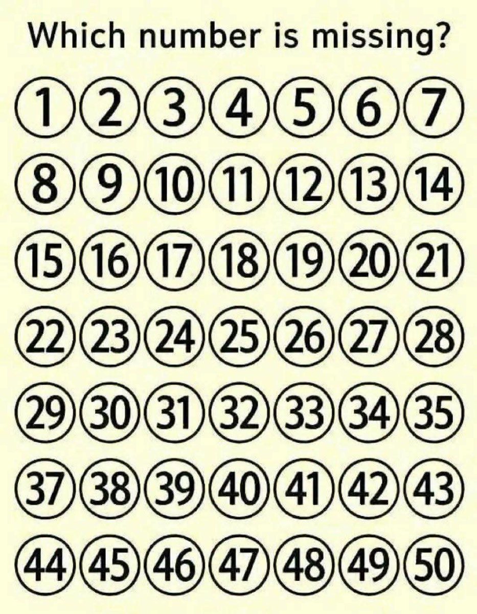 Mindnestaha's tweet photo. Can u find the missing number? https://t.co/nYumY0uykk