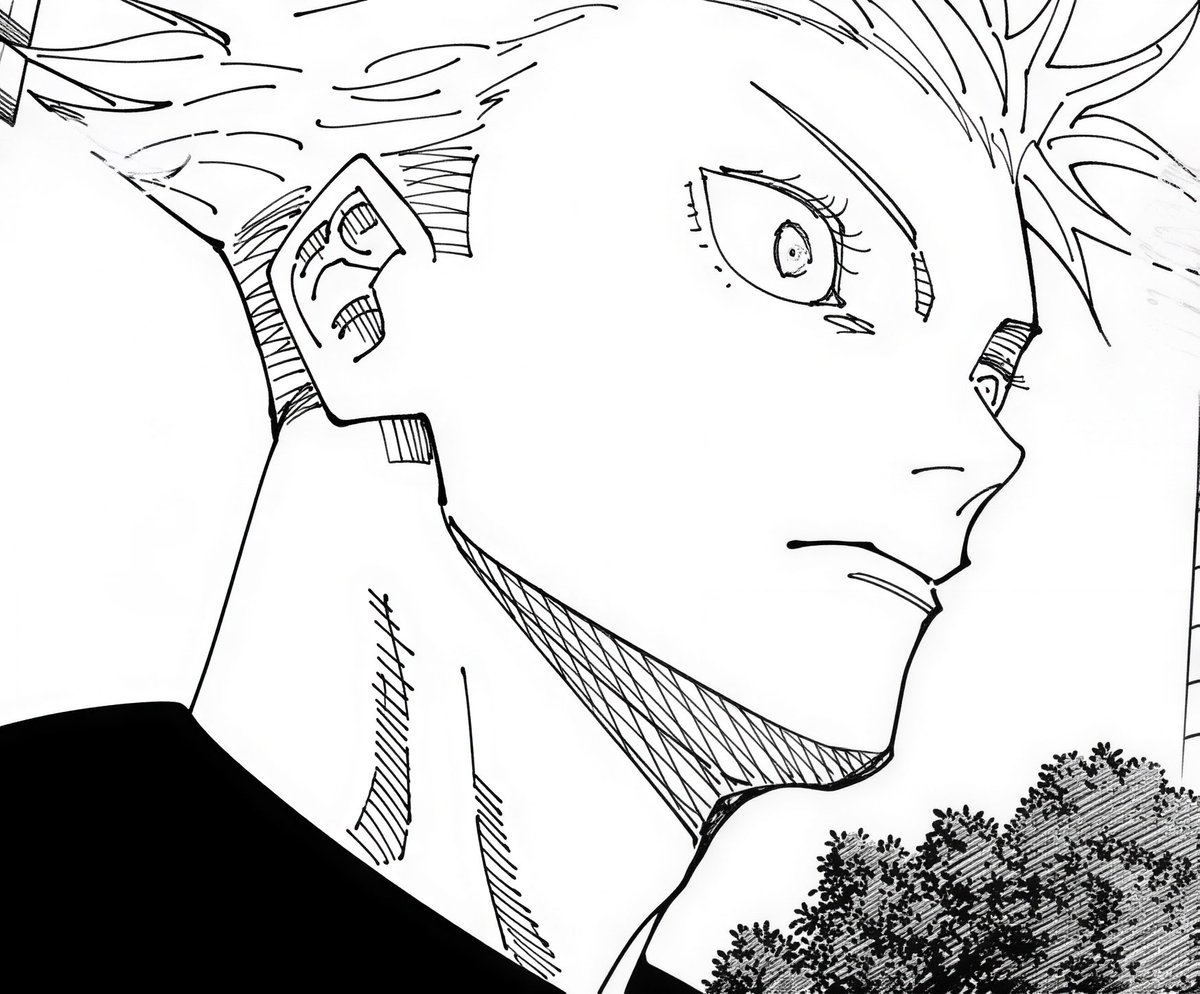 gojosual's tweet photo. thinking about how gojo couldn't hide his emotions when he realized his infinite void went into megumis soul instead of sukuna https://t.co/Ns3xhqvg1r