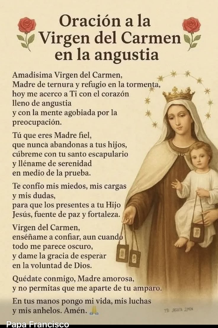 JesusMoral31343's tweet photo. Oración para Pedir la Intercesión a la Virgen del Carmen. https://t.co/nV9PXt01hd