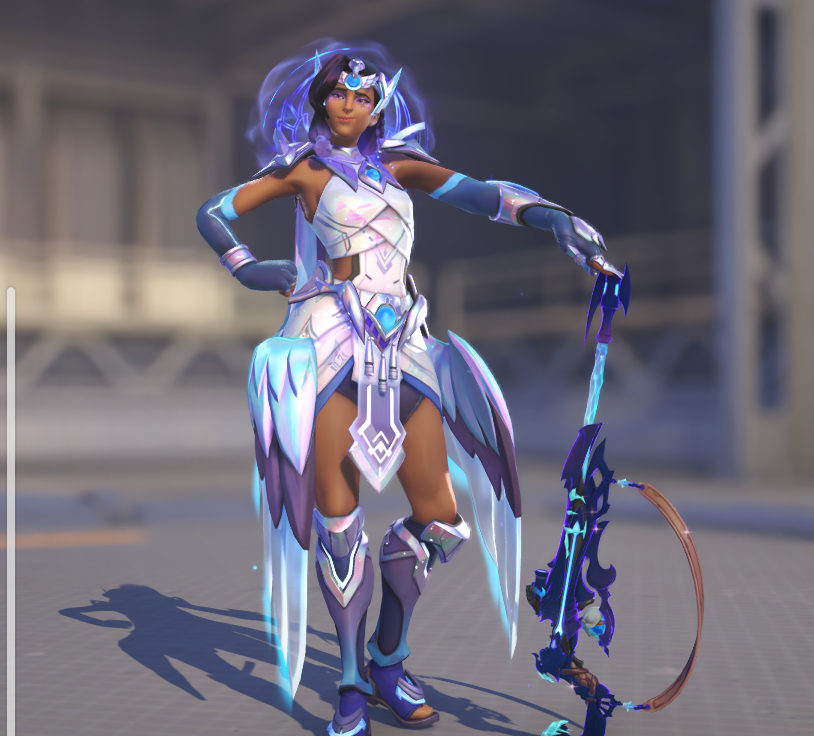 ButtonTheMutton's tweet photo. I love Ana, but I swear this pose just looks... weird to me lol I don't know if it's the way the skin interacts with this pose but... she looks kind of like a noodle. #Overwatch #Ana #AnaOverwatch #SupportMain https://t.co/OVuMDYgS1B