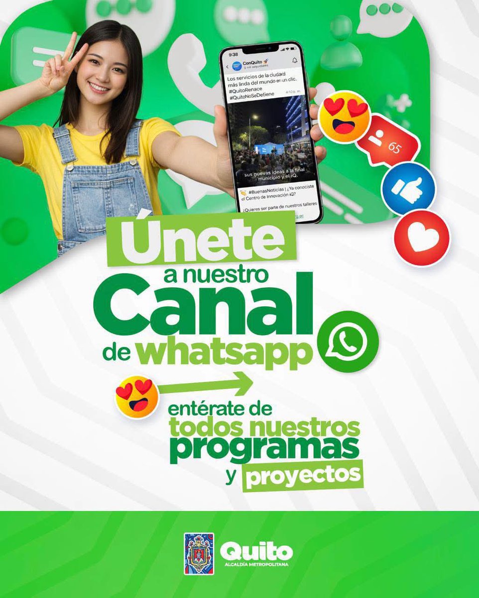 ConquitoUIO's tweet photo. 📲 #BuenasNoticias | ¡Únete a nuestro canal de difusión en WhatsApp y mantente al día con la agenda de #ConQuito!
Ten información directa sobre nuestras oportunidades de crecimiento.
¡Únete y no te pierdas ninguna novedad!⤵️
https://t.co/MBacqee7Pr
#QuitoRenace https://t.co/9DVQykMrY4