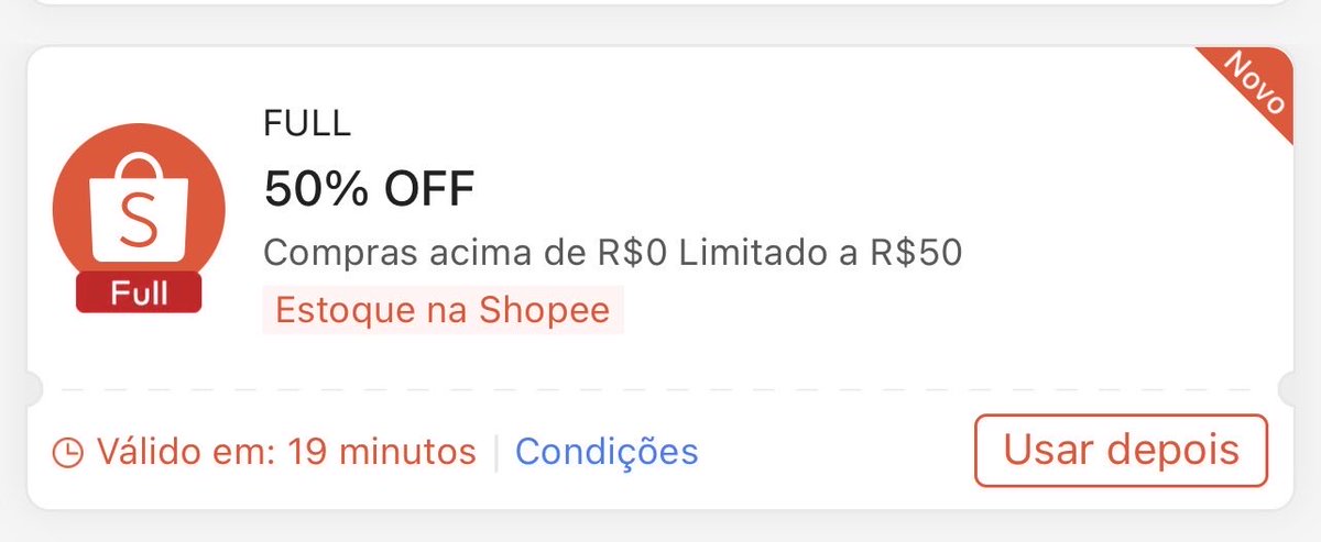 garimponline's tweet photo. A Shopee acrescentou na sua carteira de cupons, um cupom de 50%OFF em compras para ENTREGAS FULL 😱😱

👉 válido a partir de 00:00
👉 sem mínimo de compra, limitado a R$50 de desconto!

não enrolem pra usar, pois vai esgotar rapidinho!!!!

🛍️ https://t.co/J3QzBMpy7p https://t.co/Rw3u509stG
