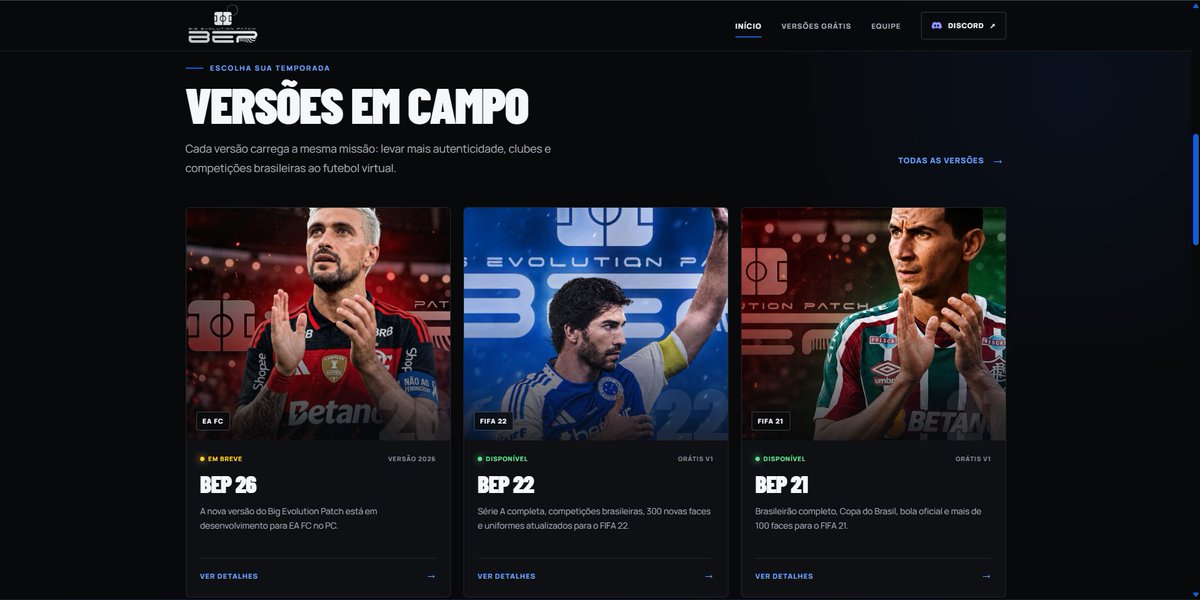 Bep_Fifa's tweet photo. Quatro anos de silêncio. 

Agora, o Big Evolution Patch está de volta — e não para repetir o que já fez.

Série A, B, C, D e muito mais, de graça.

O futebol brasileiro, reconstruído dentro do EA SPORTS FC.

BEP 26.

Em breve! Mande para quem vai querer viver isso novamente. 🇧🇷 https://t.co/ebw1EPHf4Z
