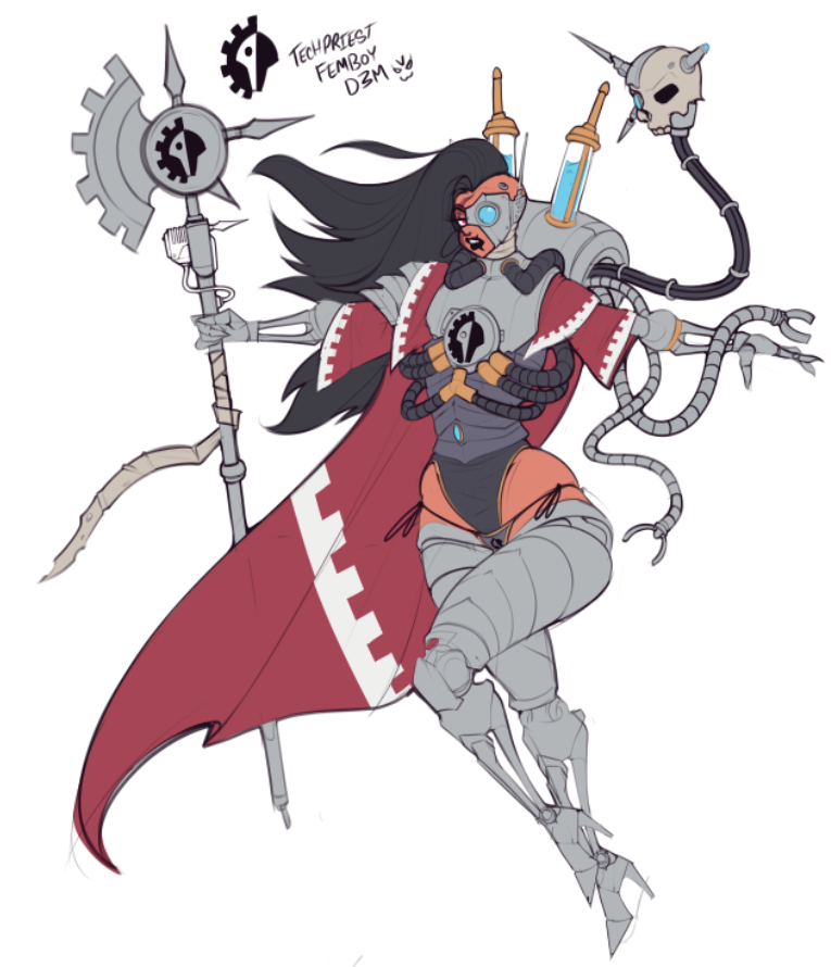 D3MONONE's tweet photo. Femboy d3m praises the Omnissiah >:D

(wip) https://t.co/qGUHWr8Un2