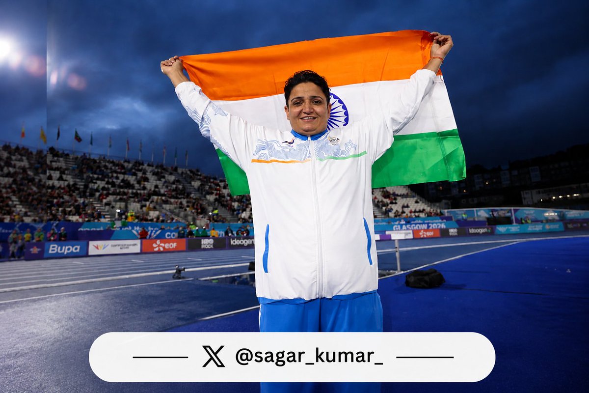 sagar_kumar_'s tweet photo. I Congratulates #SharmilaDhankar on winning the Gold in Women's Shot Put F57 at the Glasgow Commonwealth Games.
#IndiaAtCWG #CWG2026 #IndiaAtCWG2026 @MIB_India @PIB_India https://t.co/GYLARpy79t