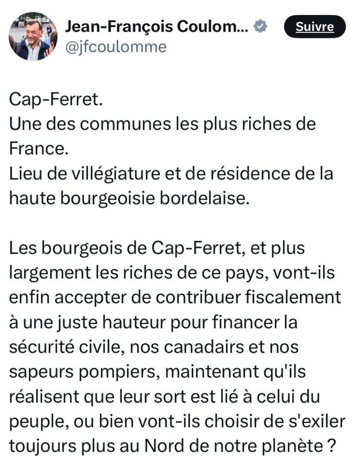 jeanpire33's tweet photo. Aidons @jfcoulomme à récupérer ce tweet qu’il a malencontreusement supprimé. #LFI #Incendies https://t.co/PVsJSh2q2v