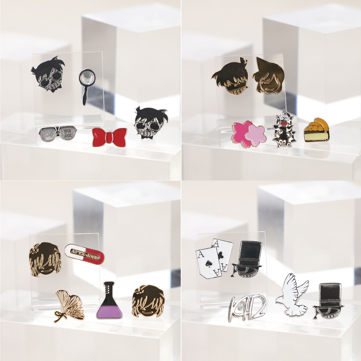conanplaza's tweet photo. 【あべのハルカス近鉄本店会場】7月24日(金)～11月29日(日)

💎おすすめ商品💎
✴︎イヤリング型携帯電話 イヤリング（2,530円）
✴︎ネックレス（2,200円）
✴︎ピアス5個セット（2,970円） 
✴︎イヤリング5個セット（2,970円）

#名探偵コナン 作品に登場する探偵アイテムをイメージしたイヤリングや #江戸川コナン のモチーフが素敵なネックレスなど、アクセサリーシリーズが発売中✨

#名探偵コナンプラザ 限定商品