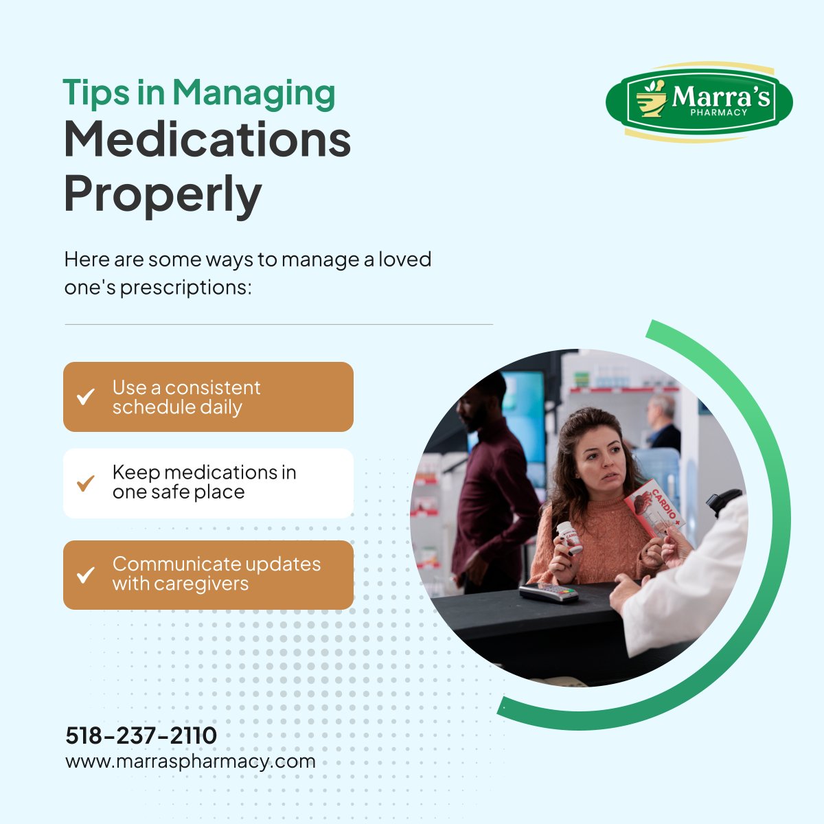 PharmacyMarras's tweet photo. Proper medication management helps reduce missed doses and improves safety at home. 🏠💊 Clear routines and communication make care more effective for loved ones. 🩺✨

#CohoesNY #CommunityPharmacy #MedicationSafety #MedicationManagement #FamilyCare https://t.co/muJeZVAtZB