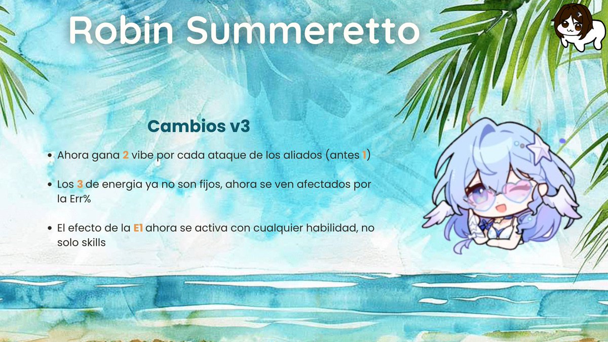 lulu_Yunjin's tweet photo. - V3 -

Buffitos a Robin (❁´◡`❁)

Sabía que se meterían con su obtención de cargas de Vibe y lo hicieron de la forma más sutil y menos problemática, por medio de su ult

Y ahora generará algo más de energía （￣︶￣） https://t.co/xDPQCE6tKY