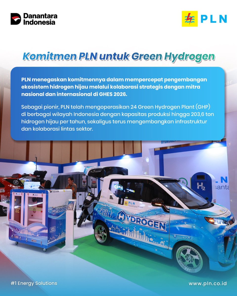 electrizen_blk's tweet photo. PLN terus memperkuat komitmennya dalam membangun ekosistem green hydrogen sebagai salah satu solusi menuju masa depan energi bersih Indonesia.

#PLNUntukSemua #PLNUntukIndonesia #GreenHydrogen #TransisiEnergi #PLNUIDSulselrabar https://t.co/DCPZ3vi9zM