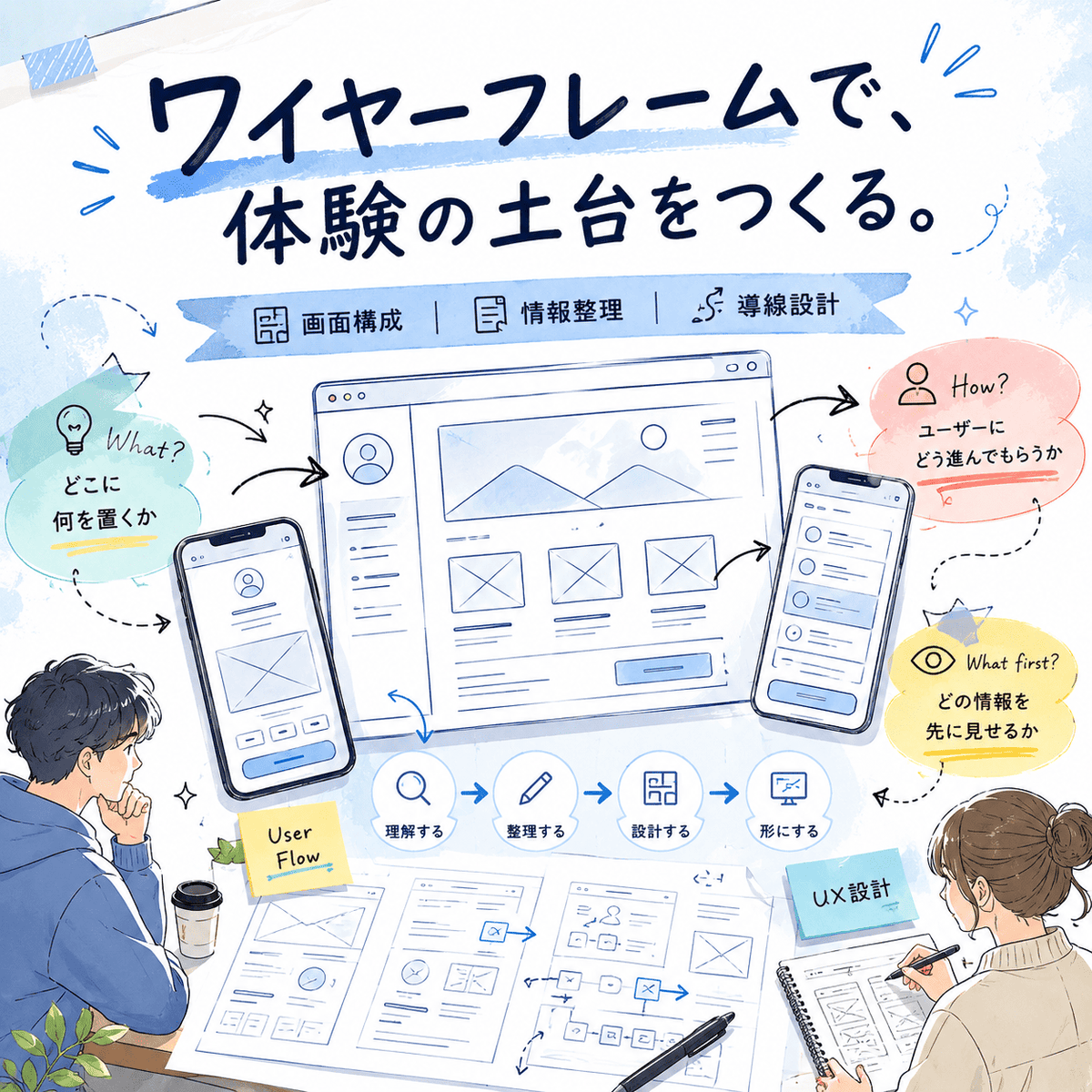 elengine's tweet photo. よいUIは、いきなり完成デザインから生まれるわけではありません。

どこに何を置くか。
どの情報を先に見せるか。
ユーザーにどう進んでもらうか。

その体験の土台になるのが、ワイヤーフレームです。

ワイヤーフレームを作ることで、
画面の役割や導線を整理し、
使いやすいUIの方向性を見つけやすくなります。

ElEngineでは、ゲームやWebアプリケーション、管理画面などのUIUXデザインにおいて、ワイヤーフレーム作成からデザイン制作までサポートしています。

見た目を作り込む前に、まずは体験の流れを整える。

使いやすく、迷わず進める画面づくりを、設計から一緒に考えます。

ご相談はこちら👉https://t.co/1GL7r9gp3k

#ElEngine #UIUX #UIデザイン #UXデザイン #ワイヤーフレーム #情報設計 #導線設計 #Webアプリ #ゲームUI