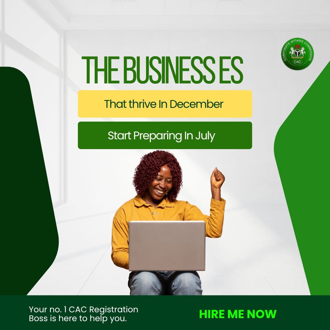 AmiablejayCAC's tweet photo. The businesses that dominate December don't start preparing in December.
They start now.
Register your Business Name or Company with CAC today and position your brand for bigger sales, partnerships, and customer trust.
📞 08030520516
#CACRegistration #SmallBusiness #followers https://t.co/Nz9tzw8BO8