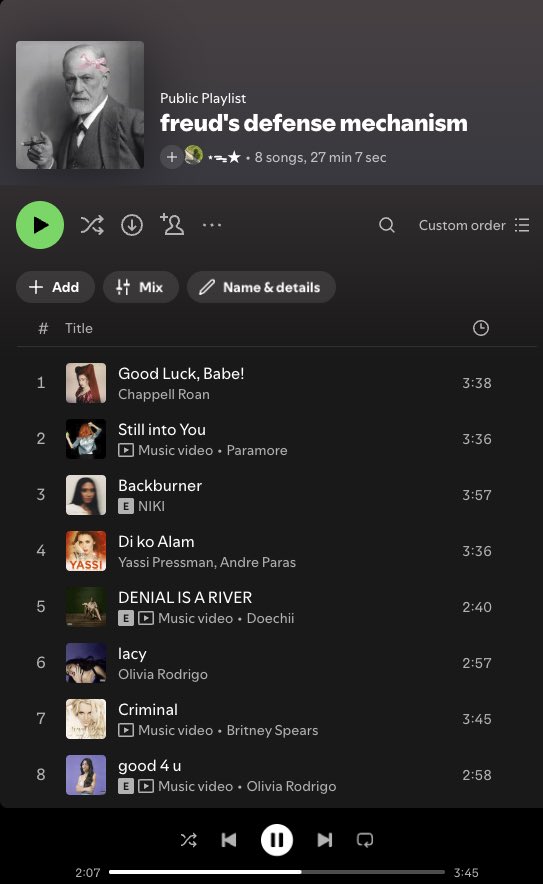 0220kvc's tweet photo. repression - good luck, babe!
regression - still into you (bumabalik sa earlier stage)
displacement - backburner (kc niredirect sau ang emotions)
rationalization - di ko alam (usual reason para maging excused)
denial - denial is a river
projection - lacy (pinoproject sa iba++ https://t.co/wJmZ5GvdeW