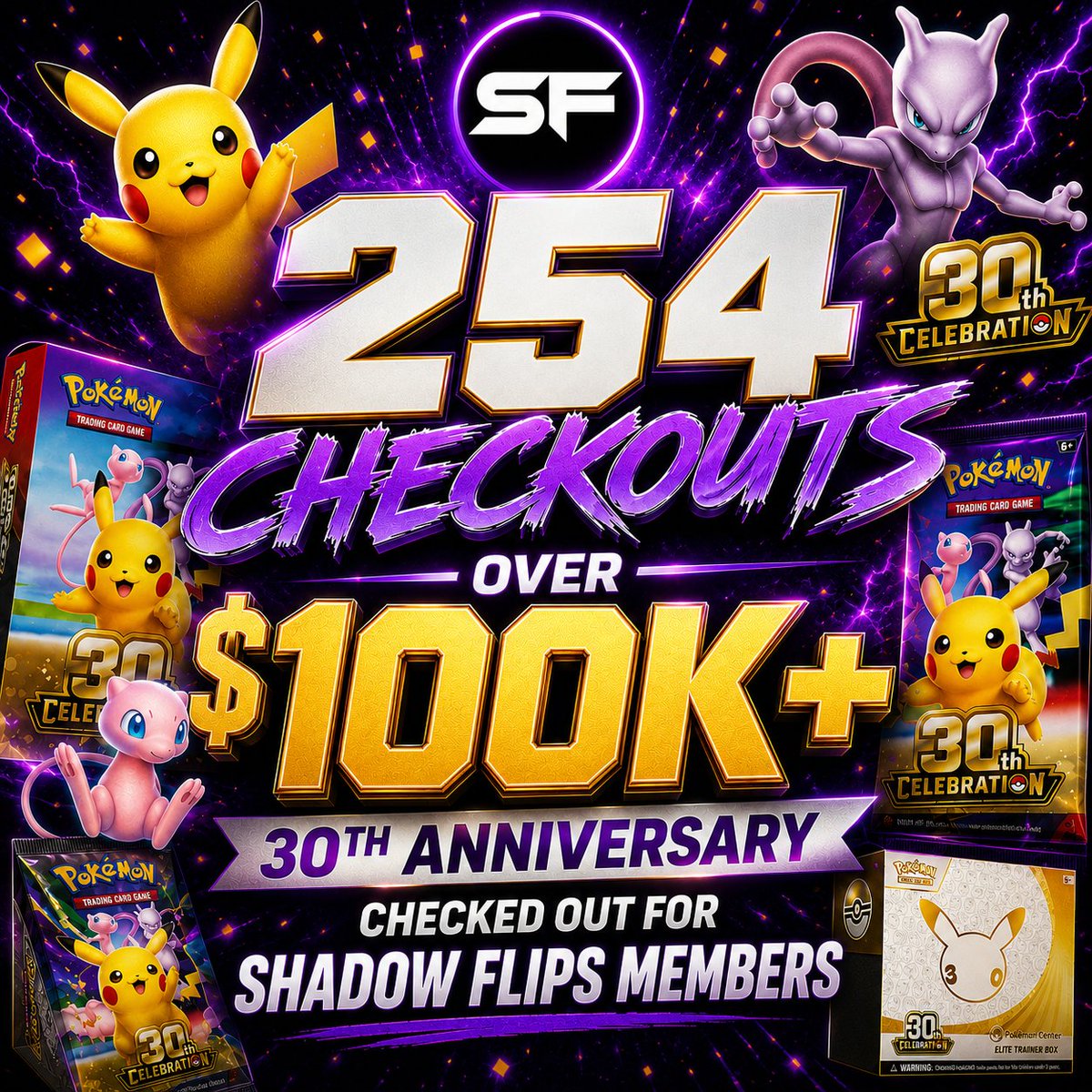 shadow_flips's tweet photo. 🚨 30TH ANNIVERSARY UPC DROP INCOMING 🚨

Shadow Flips ACO has already checked out 250+ orders and $100K+ spent on the 30th Anniversary release. 🔥

https://t.co/NGm4SDNEbu

You DO NOT want to be sitting on the sidelines when the UPC goes live. Join shadow flips and make sure to take advantage of in house Auto Checkout Service!

#PokemonTCG #PokemonCards #Pokemon30th #Pokemon30 #PokemonUPC #PokemonRestock #TCG #ShadowFlips #ShadowFlips