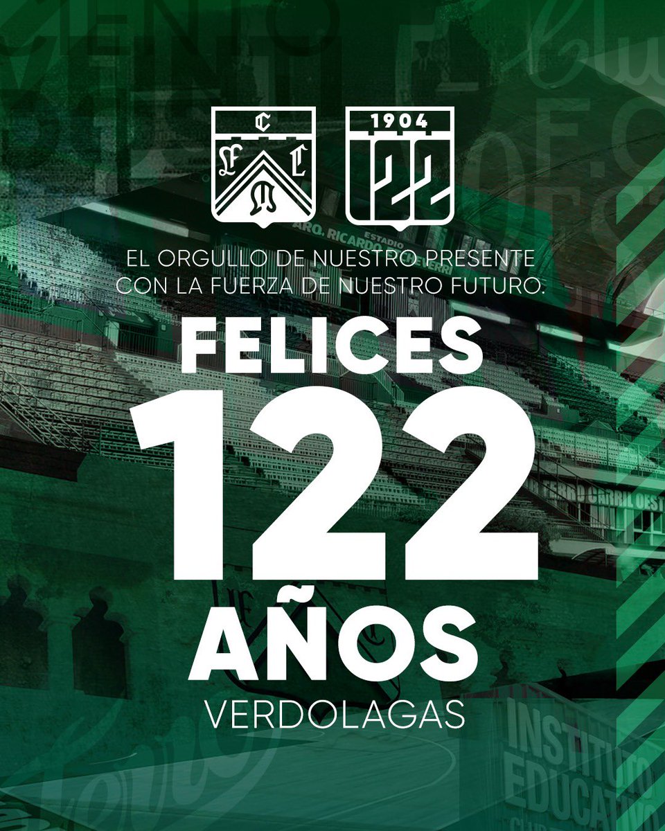 FerroOficial's tweet photo. 💚 𝐍𝐨 𝐬𝐨𝐧 𝐬𝐨𝐥𝐨 𝟏𝟐𝟐 𝐚𝐧̃𝐨𝐬

Son miles de historias, abrazos, campeones, familias, deportistas, socios/as e hinchas que eligieron este escudo como parte de su vida.

¡Felices 122 años, verdolagas! 🚂🇳🇬 https://t.co/7kGXZr4Fi7