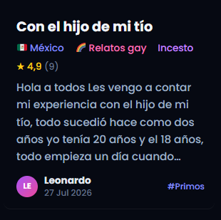 relatos_gay_cl's tweet photo. 𝗥𝗘𝗟𝗔𝗧𝗢: Con el hijo de mi tío 🍆🔥

𝗥𝗘𝗟𝗔𝗧𝗢 𝗖𝗢𝗠𝗣𝗟𝗘𝗧𝗢: https://t.co/AUkTSuO5B1 https://t.co/2Inb9BJT5q