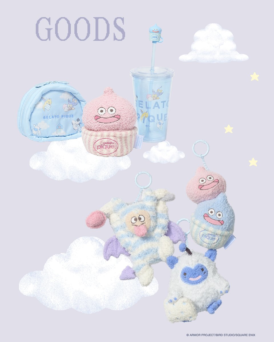 USAGIONLINE's tweet photo. - - - - - - - - - - - -
8.7  FRI COMING SOON
- - - - - - - - - - - -

▶GELATO PIQUE encounters DRAGON QUEST

https://t.co/0sk7NEPQbN

ドラゴンクエストとのコラボレーションが8月7日（金）に発売！
雲が浮かぶ空の世界に、ボーダー柄のおやすみグッズなどと一緒に描きおろしのモンスターたちがあしらわれたスペシャルなコレクション！販路限定アイテムも登場！

- - - - - - - - - - - -

40周年を迎えたドラゴンクエストと
ジェラート ピケのコラボレーション第2弾。

ジェラート ピケでしか出会えない描きおろしの
オリジナルアートで表現したモンスターたちが登場。

冒険のおわりには、まくらやブランケットを手にとって、
ジェラート ピケのルームウェアに包まれながら
みんなでおやすみの準備を。

空に浮かんでいるような、ふわふわとしたここちよさで
あたたかい眠りにつく、やすらぎの瞬間。
なかまたちと一緒に、素敵なゆめのつづきを・・・

- - - - - - - - - - - -

The second collaboration between GELATO PIQUE and Dragon Quest, as the legendary RPG series celebrates its 40th anniversary.

This collaboration features exclusive original artwork created just for this collection. Beloved monsters from the world of DRAGON QUEST make a special appearance in designs that can only be found at gelato pique.

At the end of your adventure, gather your favorite pillow and blanket, slip into gelato pique loungewear, and get ready for a cozy night’s rest.

Drift into a warm and peaceful sleep, wrapped in cloud-like softness and comfort.
Together with your companions, continue the journey through sweet dreams yet to come…

#gelatopique
#ジェラートピケ
#roomwear
#ルームウェア
#dragonquest
#ドラゴンクエスト
#DQ40th
 @DQ_PR