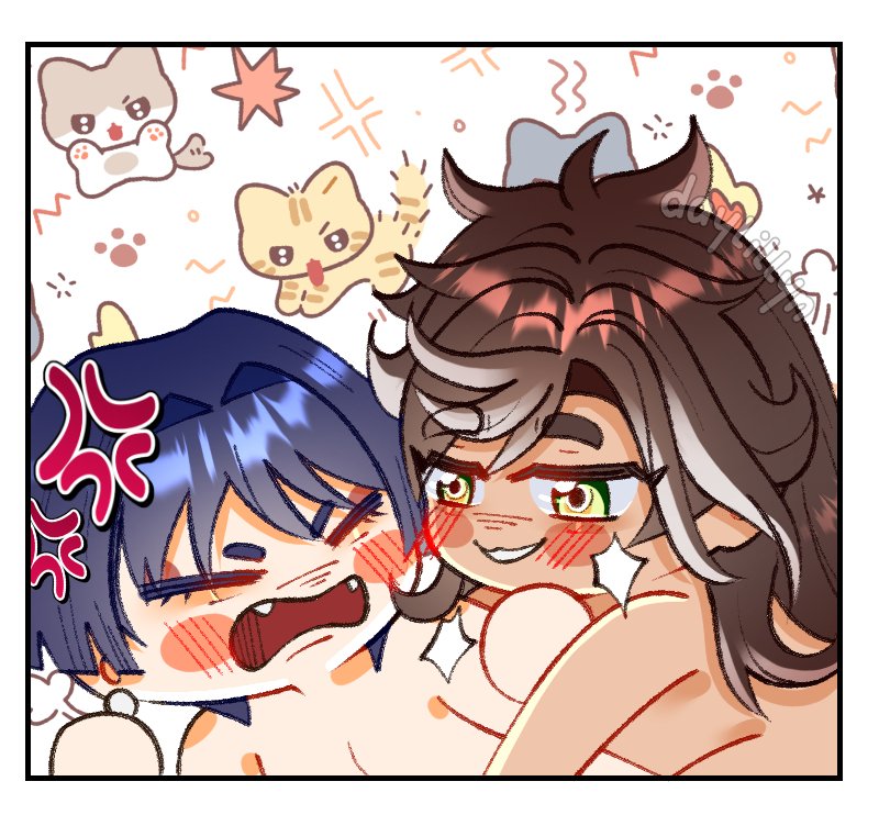 Day_lillyn's tweet photo. ✨ Panel Highlights ✨
.
Okay, who's betting Scara won't get pregnant???
 
...no hands...? 

Ps. I know making these comics is for fun, but I still want to improve. So I'm open to critiques if you have em ♥ (pacing, writing, panelling, etc.)
#SethoScara #GenshinImpact #rkgk https://t.co/qKOXPzrTYC