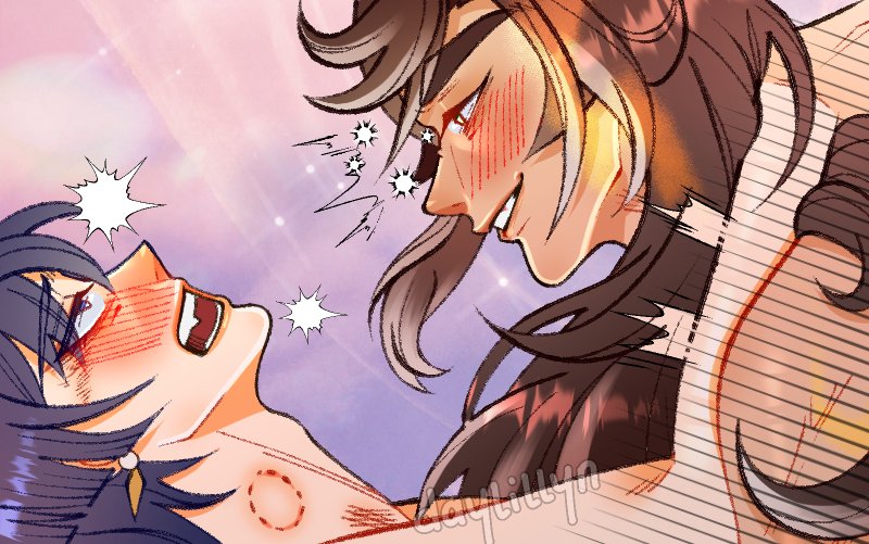 Day_lillyn's tweet photo. ✨ Panel Highlights ✨
.
Okay, who's betting Scara won't get pregnant???
 
...no hands...? 

Ps. I know making these comics is for fun, but I still want to improve. So I'm open to critiques if you have em ♥ (pacing, writing, panelling, etc.)
#SethoScara #GenshinImpact #rkgk https://t.co/qKOXPzrTYC