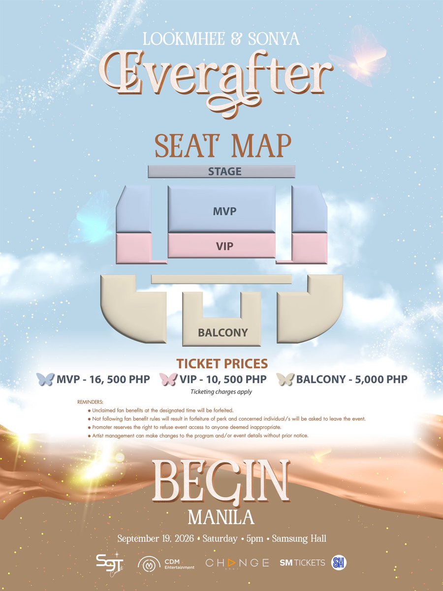 Lookmheewang's tweet photo. Tale as old as time, true as it can be
LMSY will be back, a dream for you and me ❤️

Manila! Your wait is over.

Lookmhee & Sonya are coming back to the Philippines and this time, they're ready to begin a new chapter with you. 📖

📃 LOOKMHEE SONYA "EVERAFTER: BEGIN" IN MANILA 
📅 September 19 | Saturday | 5 PM 
📍 Samsung Hall

Tickets go on sale August 8, 2026, 1:30 PM via SM Tickets outlets and https://t.co/hnftDWHZTi 🎟️

This one's gonna be magical. ✨ Don't miss it!

#LMSYEVERAFTER
#LMSYBeginInManila
#LookmheeSonya