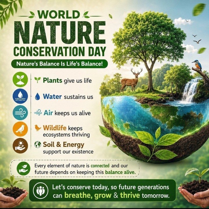 __iMSanDeep's tweet photo. Nature is the supreme giver as it has blessed us with numerous resources. Under Nature campaign, Saint Gurmeet Ram Rahim Ji urged his disciples to plant trees, save water, electricity etc.
#WorldNatureConservationDay2026
#WorldNatureConservationDay https://t.co/JUYs9x16c2